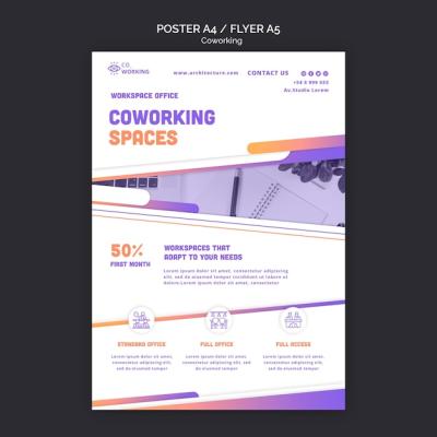 Vertical Flyer Template for Coworking Space – Free Download