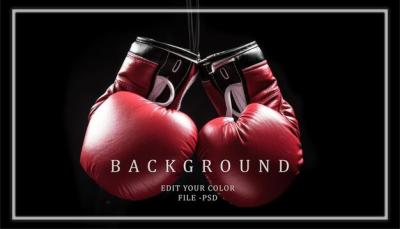 Red Boxing Gloves Against a Black Background – Free Download