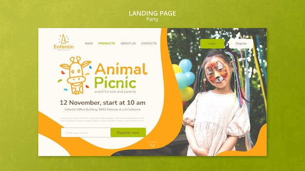 Party Entertainment Landing Page Template – Free Download