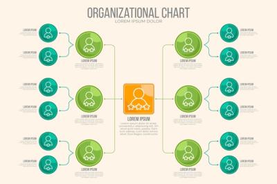 Flat Organizational Chart Infographic – Free Download