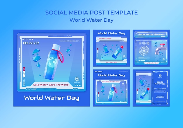 Creative World Water Day Instagram Post Templates – Free Download