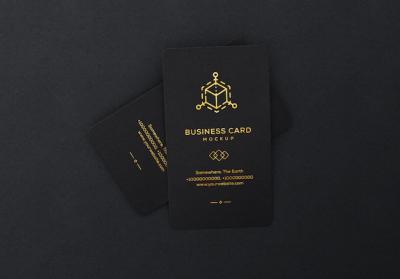 Elegant & Luxury Dark Business Card Mockup – Free to Download