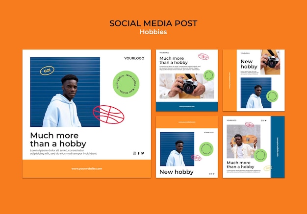 Engaging Hobbies Social Media Post Templates – Free Download