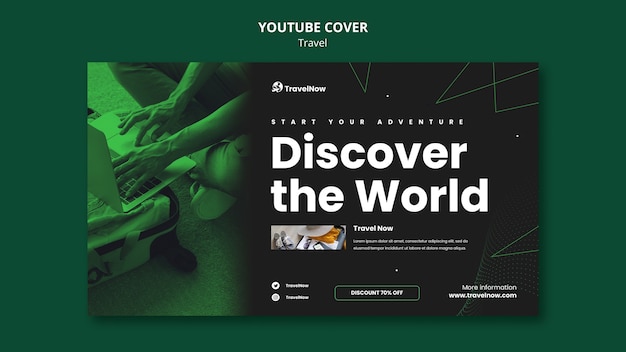 Flat Design Travel Adventure YouTube Cover – Free to Download