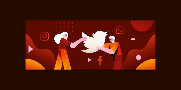 Gradient Social Media Group Cover Illustration – Free Download