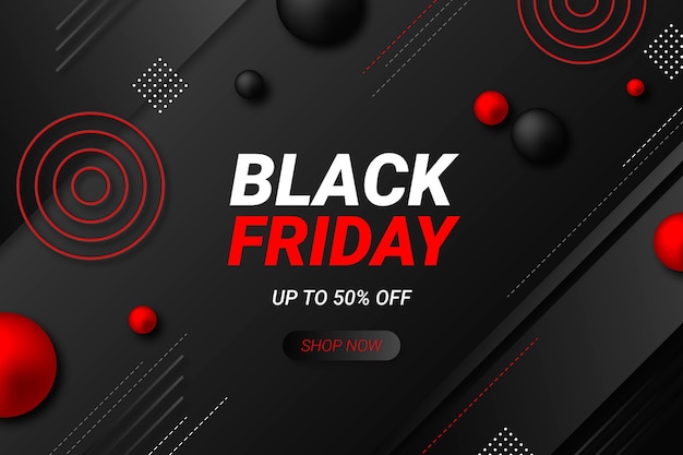 Realistic Geometric Black Friday Background – Free Download