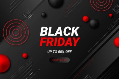 Realistic Geometric Black Friday Background – Free Download