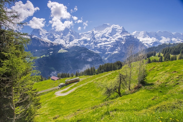 Scenic Swiss Alps Train Journey – Free Download