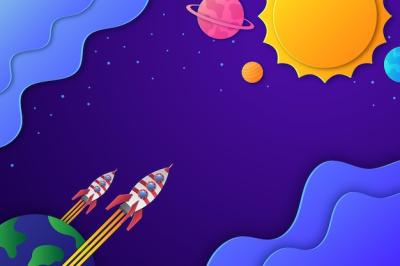 Galaxy Background in Paper Style – Free Download