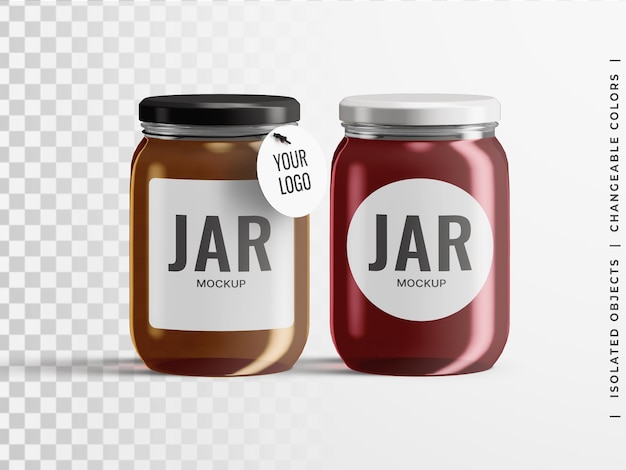 Jam Jar Packaging Glass Bottle Mockup with Tag – Free Download