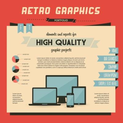 Retro Vector Set of Infographic Elements – Free Download