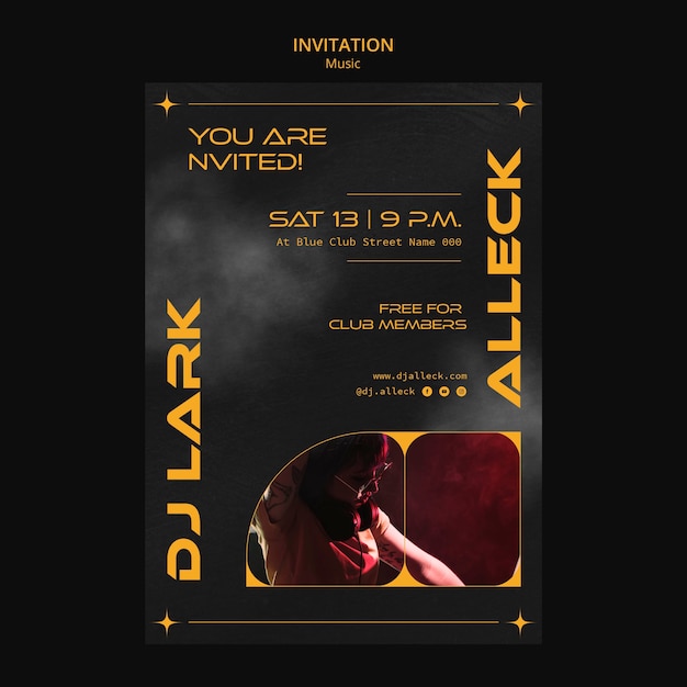 Music Invitation Template Design – Free Download