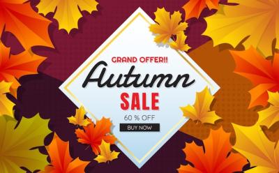 Autumn Sale Template Banner Vector Background – Free Download