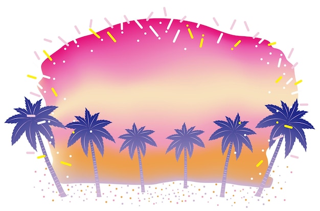 Vector Tropical Beach Sunset Background with Text Space – Download Free Stock Photo