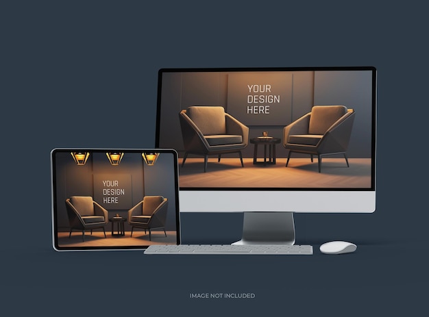 Desktop and Tablet Mockup for UI/UX Product Showcase – Free Download