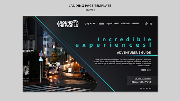 Futuristic Traveling Landing Page Template – Free Download