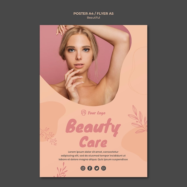 Beauty Poster Template – Download Free Stock Photo