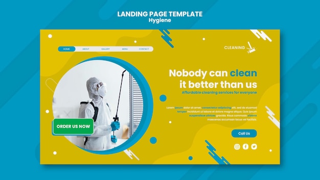 Hygiene Landing Page Template Design – Download Free Stock Photo