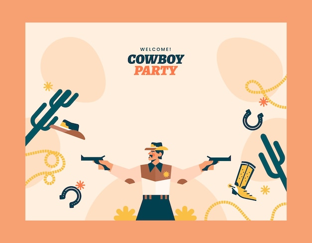 Cowboy Party Event Photocall Template – Download Free Stock Photo