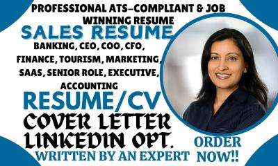 I Will Craft Professional CVs for Sales, Banking, Accounting, Finance, Marketing, and Executives