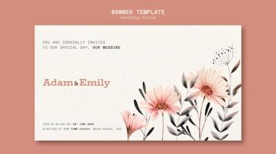 Wedding Template Banner Concept – Free Download Stock Photo