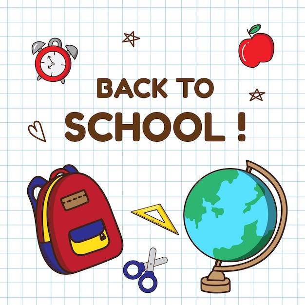 Back to School Stationery Vector Set – Free Download