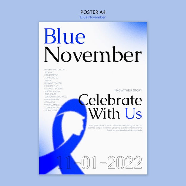 Blue November Awareness Poster Template – Free Download