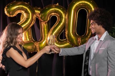 Sideways People Toasting the New Year 2020 – Free Download