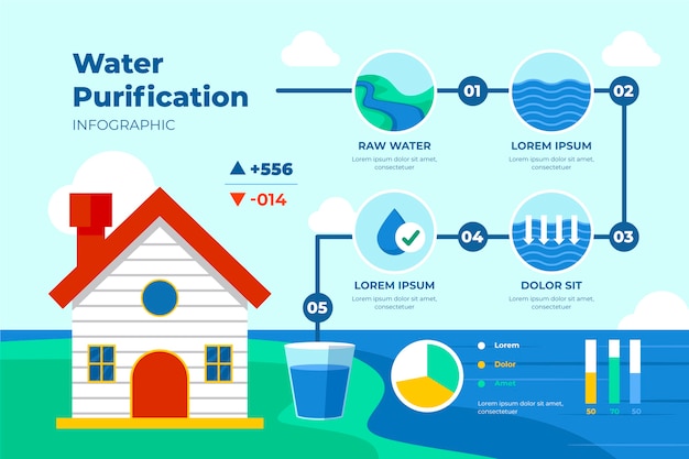 Industry Flat Water Purification Infographic – Free Download