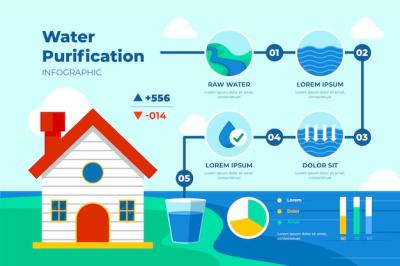 Industry Flat Water Purification Infographic – Free Download