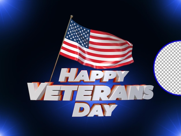 Premium 3D Rendering of USA Flag for Veterans Day – Free Download