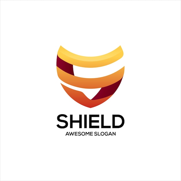 Shield Gradient Logo Design Illustration – Free Download