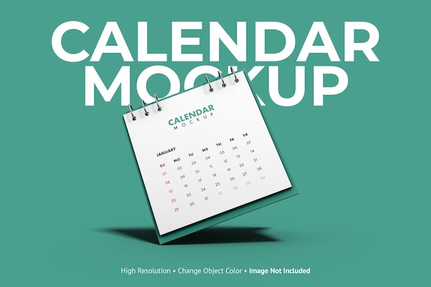 Square Desk Calendar Mockup – Download Free Stock Photo