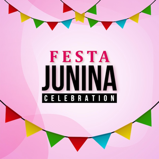 Festa Junina Social Media Design Banner in Pink, Red, and Green – Free Download