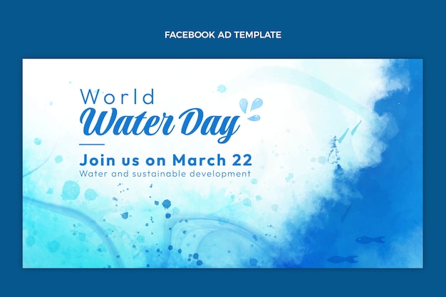 Watercolor World Water Day Social Media Promo Template – Free Download