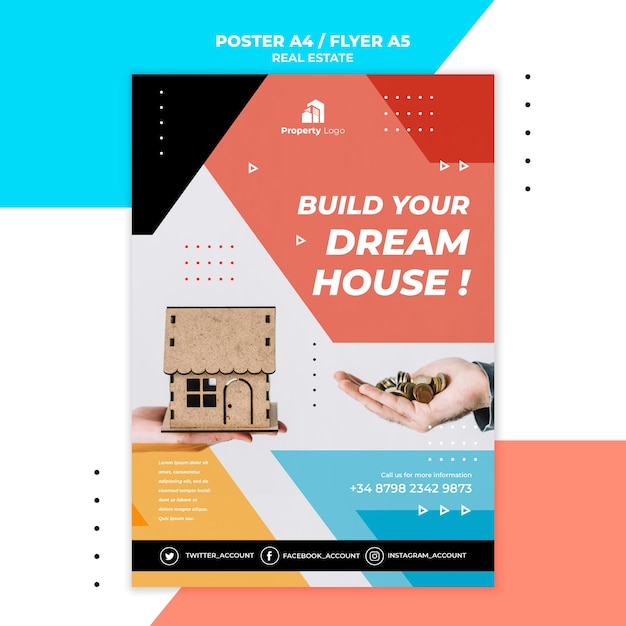 Vertical Poster Design for Real Estate Company – Free Download