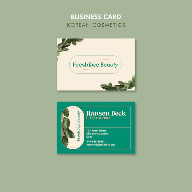 Korean Cosmetics Business Card Template – Free Download