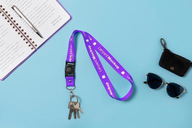 Top View Lanyard Mockup Design – Free Download