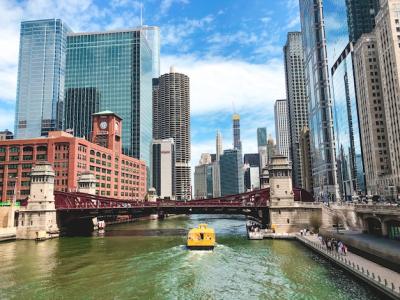 Stunning Chicago River View Featuring Modern Architecture – Free Download