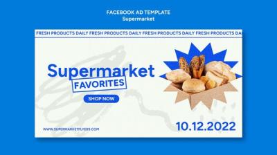 Flat Design Supermarket Template – Free Download