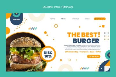 Fast Food Landing Page Flat Design – Free Download