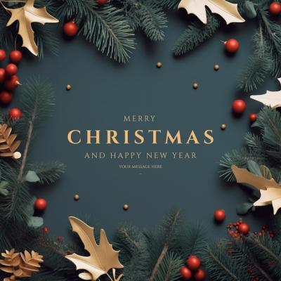 Merry Christmas and Happy New Year Realistic Background – Free to Download