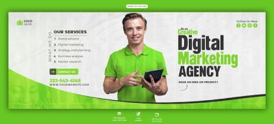 Digital Marketing Agency and Corporate Facebook Cover Banner Template – Free Download