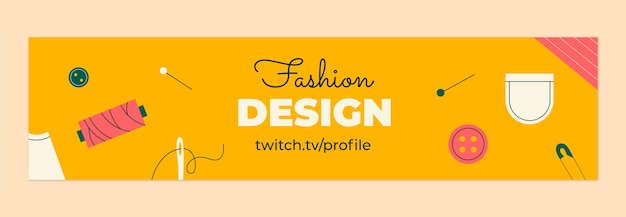 Hand Drawn Sewing Atelier Twitch Banner – Free Download