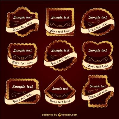 Retro Golden Framed Labels – Free Download