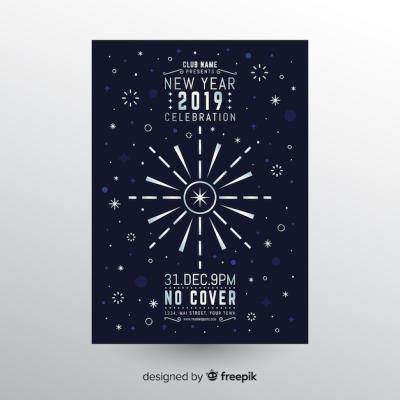 New Year Party Banner Vector Template – Free Download