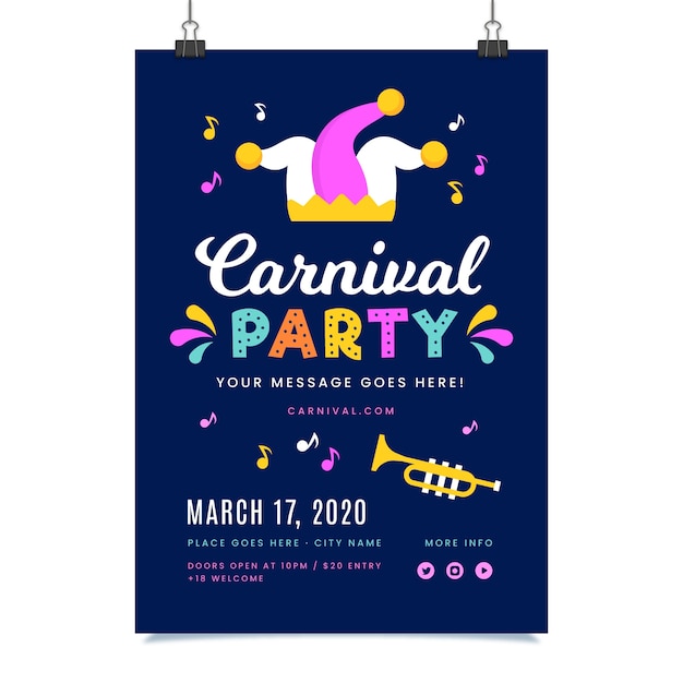 Colorful Design for Party Carnival Poster – Free Download