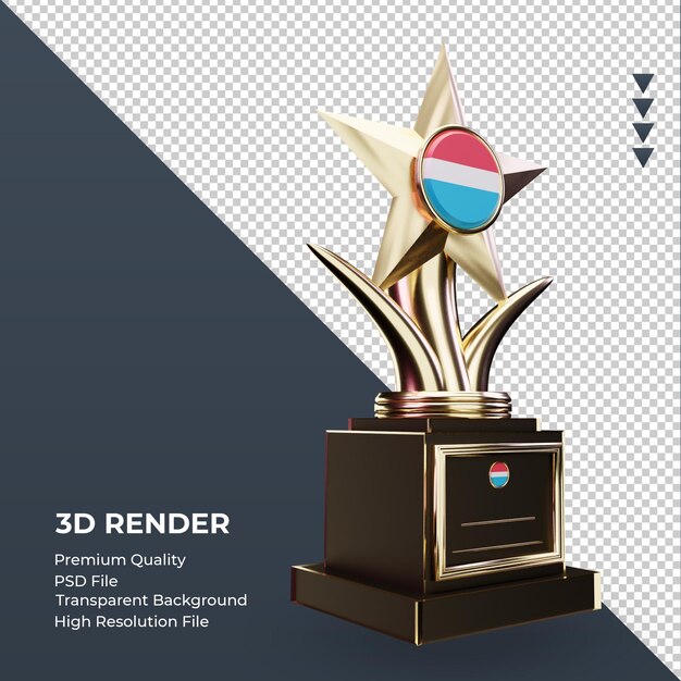 3D Trophy of Luxembourg Flag Rendering – Free Download