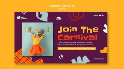 Carnival Banner Flat Design Template – Free Download