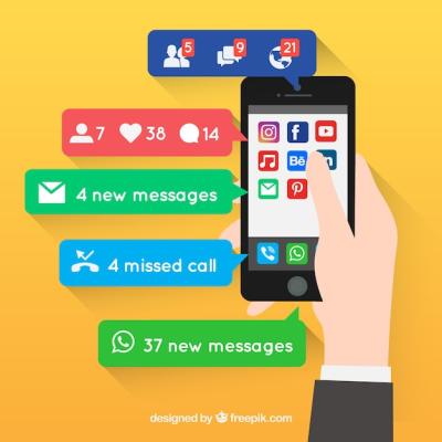 Smartphone Displaying Various Notifications – Free Download